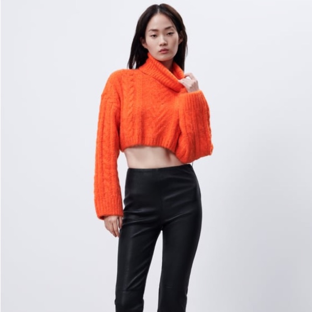 Zara knitted turtleneck sweter top cardigan - Picture 2 of 8